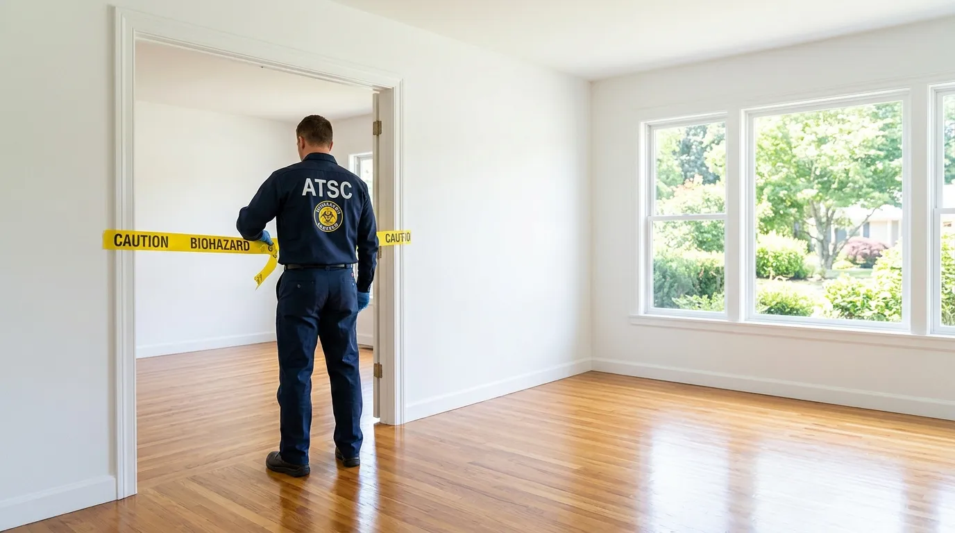 Certified biohazard cleanup crew performing Decomposition Cleanup in Seabrook